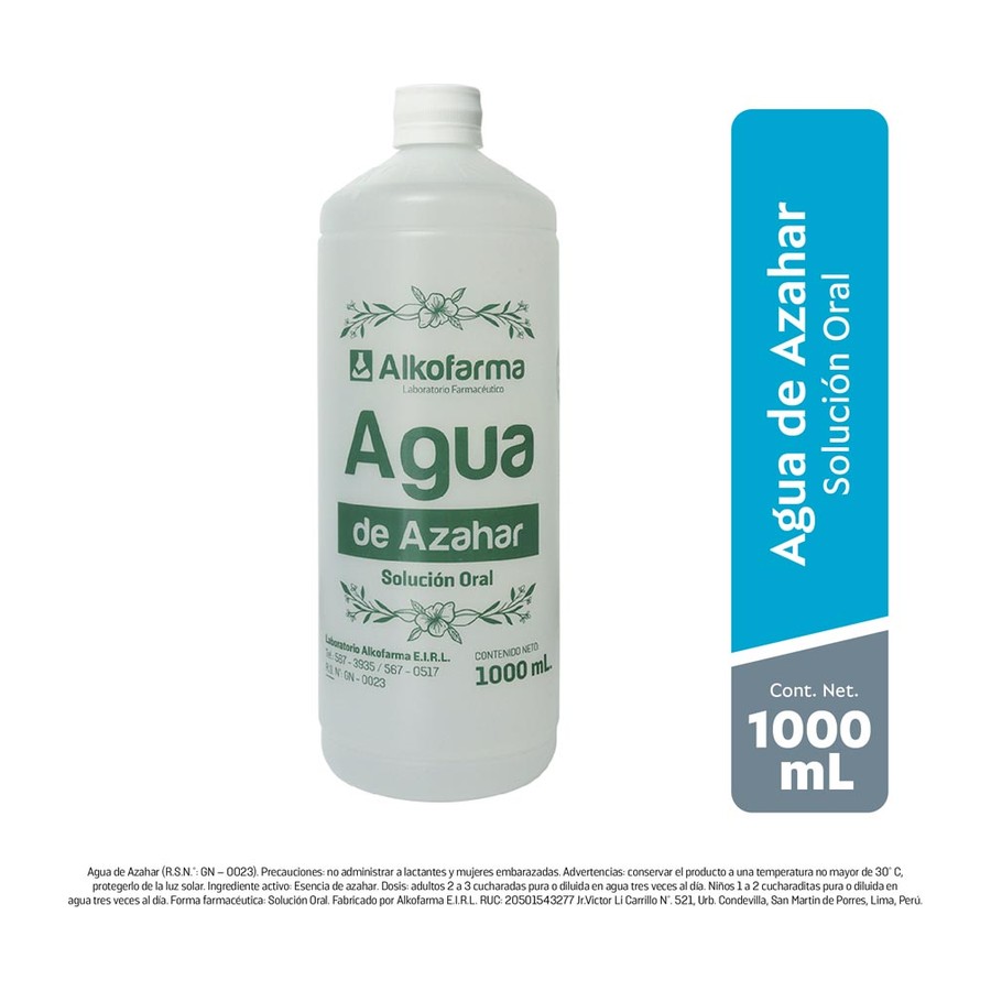Agua de azahar Alkofarma solución oral 1000 ml
