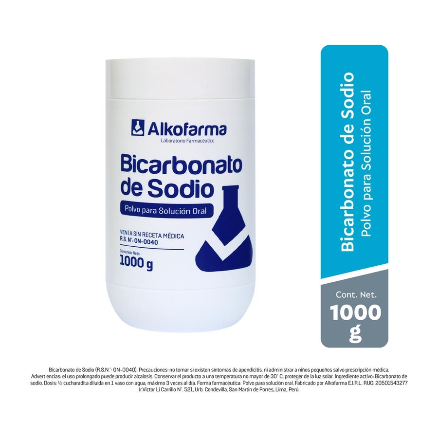 Bicarbonato de sodio Alkofarma polvo para solución oral 1000 g
